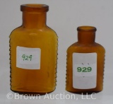(2) Amber poison bottles: