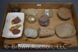 Box lot assortment of Native American Indian artifacts/stone tools, etc.