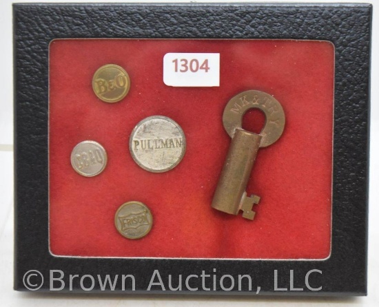 Railroad memorabilia: Switch Key and Buttons