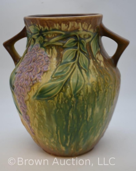 Roseville Wisteria 8.5" vase, tan