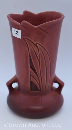 Roseville Silhouette 780-6" vase, grass, red