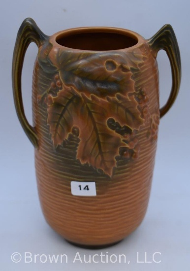 Roseville Bushberry 31-7" vase, russet