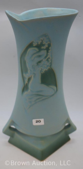 Roseville Silhouette 787-10" vase, Nude, turquoise