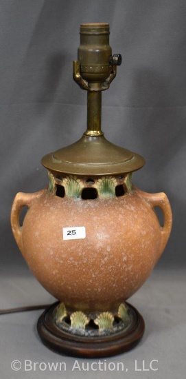 Roseville Ferella 509-8" (vase) lamp, brown
