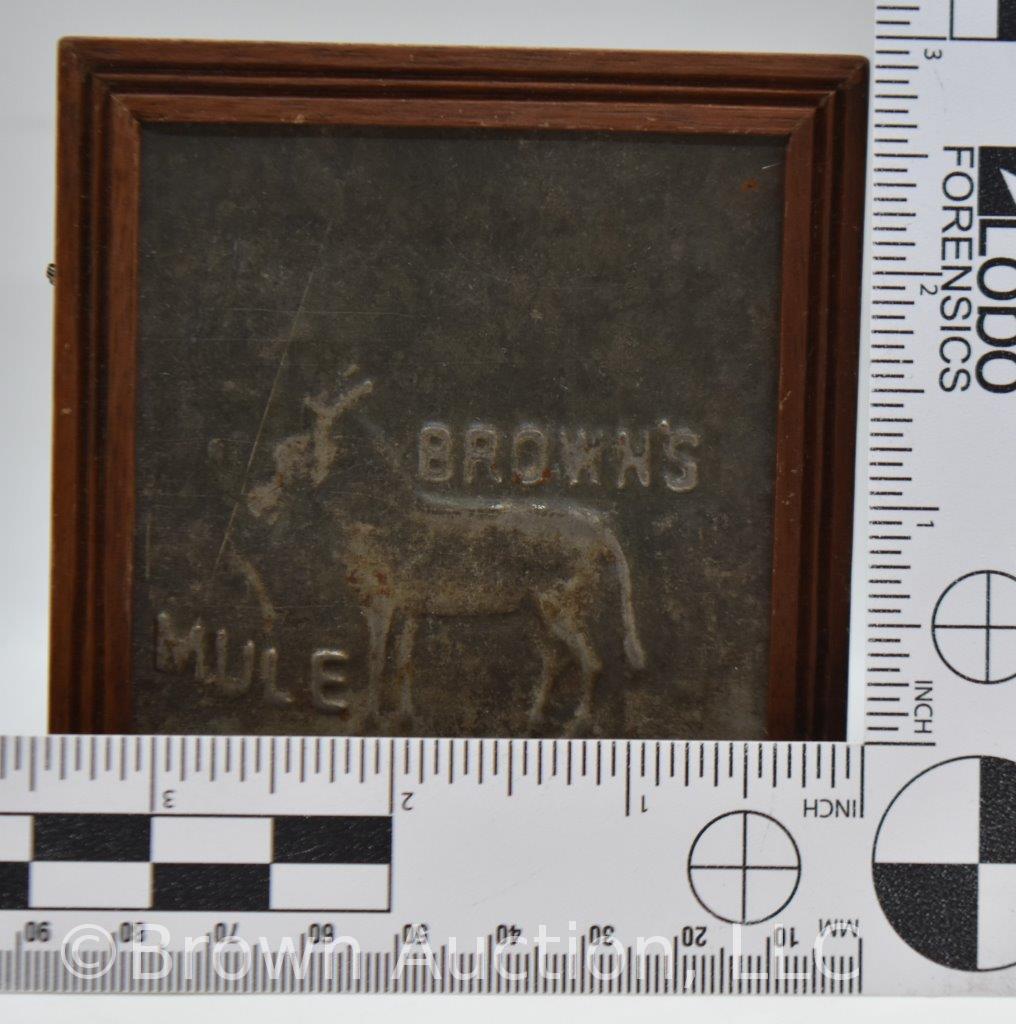Brown's Mule Chewing Tobacco tin stamp mold