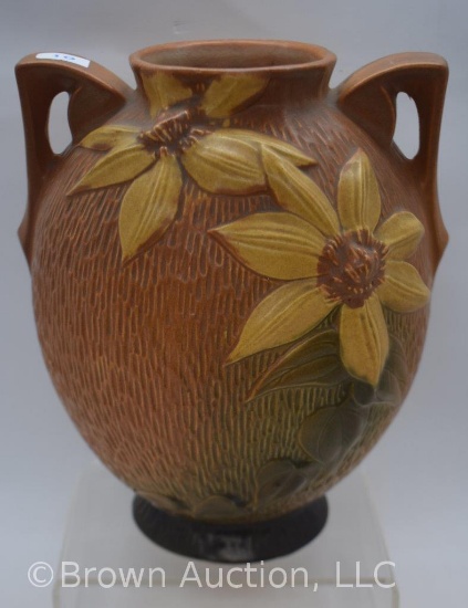 Roseville Clematis 107-8" vase, brown