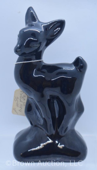 Van Briggle "Bambi" type 7.5" fawn, glossy black