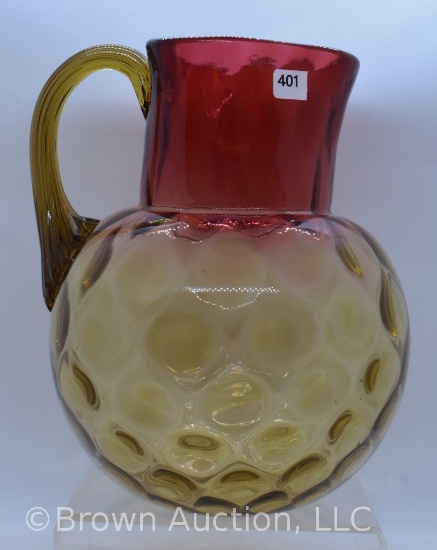 Amberina Inverted Thumbprint 8.5"h pitcher