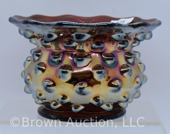 Carnival Glass Millersburg Hobnail spittoon whimsey, fiery amy.