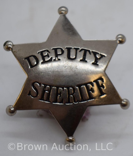 Six point star "Deputy Sheriff" badge with ball tips