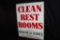 PORCELAIN SINCLAIR DEALER CLEAN REST ROOMS SIGN