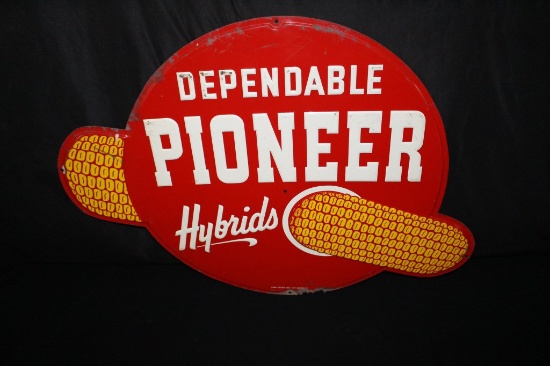 DEPENDABLE PIONEER HYBRID SEED CORN TIN FARM SIGN