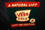 VESS COLA 5 CENT SODA POP TIN SIGN