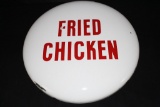 RARE PORCELAIN COCA COLA FRIED CHICKEN BUTTON SIGN