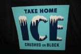 NOS TAKE HOME ICE CRUSHED OR BLOCK TIN SIGN