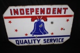 PORCELAIN INDEPENDENT QUALITY GASOLINE SIGN