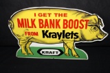 KRAFT KRAYLETS PIG HOG FEED TIN FARM SIGN