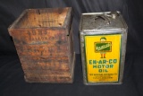 NATIONAL REFINING CO ENARCO OIL 5 GAL CAN & CRATE