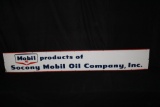 SOCONY MOBIL OIL CO PORCELAIN STRIP SIGN