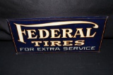 EARLY FEDERAL TIRES FOR EXTRA SERVICE TIN SIGN