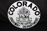 PORCELAIN COLORADO HWY DEPT TRUCK DOOR SIGN