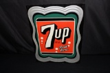 1947 SEVEN 7 UP SOLD HERE SODA POP TIN SIGN