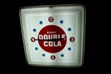 LARGE DOUBLE COLA SODA POP CLOCK SIGN