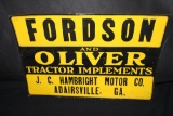 FORDSON OLIVER TRACTOR IMPLEMENTS SIGN ADAIRSVILLE