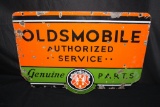 PORCELAIN GENERAL MOTORS OLDSMOBILE SERVICE SIGN