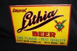 WEST BEND LITHIA BEER TIN SIGN WISCONSIN