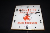 PAM GILLETTE TOWN & COUNTRY DAIRY CLOCK SIGN