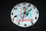 CLICQUOT CLUB SODA POP CLOCK SIGN