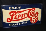 DOUBLE DOT BIGGER BETTER PEPSI COLA SODA POP SIGN