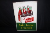 TAKE HOME A CARTON COCA COLA SODA POP 6 PACK SIGN