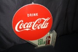 1954 DRINK ICE COLD COCA COLA FLANGE SIGN