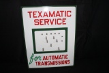 PORCELAIN TEXACO TEXAMATIC SERVICE GREASE GIN SIGN