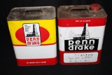 2 TWO GALLON PENN DRAKE OIL CANS