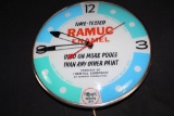 RARE RAMUC ENAMEL SWIMMING POOL PAINT CLOCK SIGN