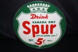 DRINK CANADA DRY SPUR 5 CENT SODA POP TIN SIGN