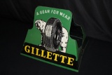 GILLETTE A BEAR FOR WEAR TIRE HOLDER RACK SIGN