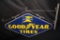 PORCELAIN GOOD YEAR TIRES SIGN & HANGING BRACKET