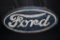 PUNCHED TIN FORD DEALERSHIP LIGHTED SIGN