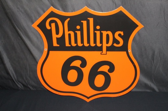 PORCELAIN PHILLIPS 66 GAS OIL SIGN DOUBLE SIDED