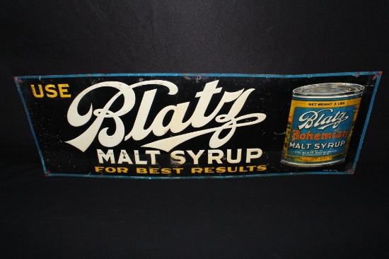 VAL BLATZ BREWING CO BOHEMIAN MALT SYRUP TIN SIGN