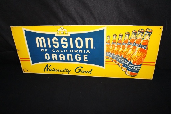 CALIFORNIA MISSION ORANGE SODA POP TIN SIGN