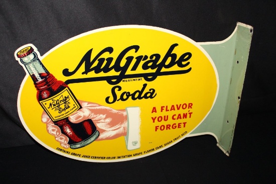 NUGRAPE SODA POP FLANGE SIGN