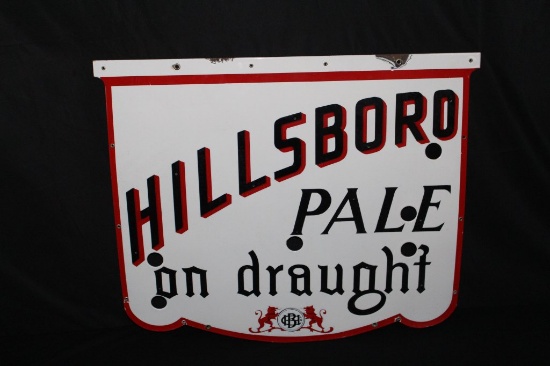 PORCELAIN HILLSBORO PALE ON DRAUGHT BEER NEON SIGN