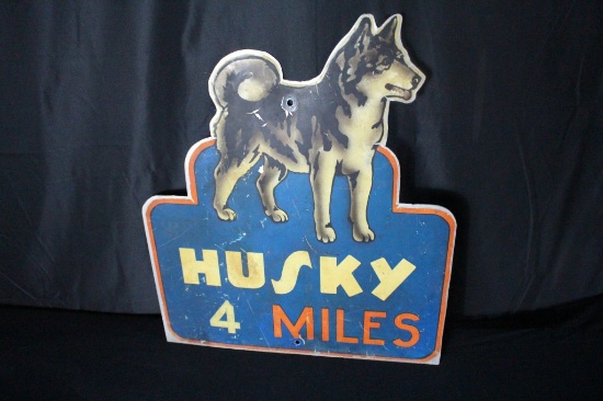 HUSKY GASOLINE 4 MILES AHEAD SIGN