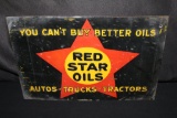 RED STAR OILS AUTO TRUCK & TRACTOR SIGN MONTANA