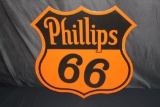 PORCELAIN PHILLIPS 66 GAS OIL SIGN DOUBLE SIDED